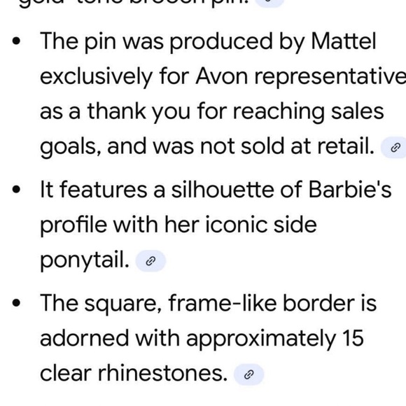 Avon Vintage Gold Barbie Silhouette Brooch - Picture 2 of 2
